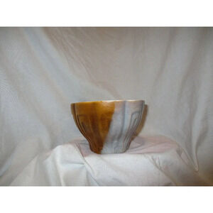 Planter, Vintage Heager Pottery USA No .17 Gold/Grey matte Mid Century Planter